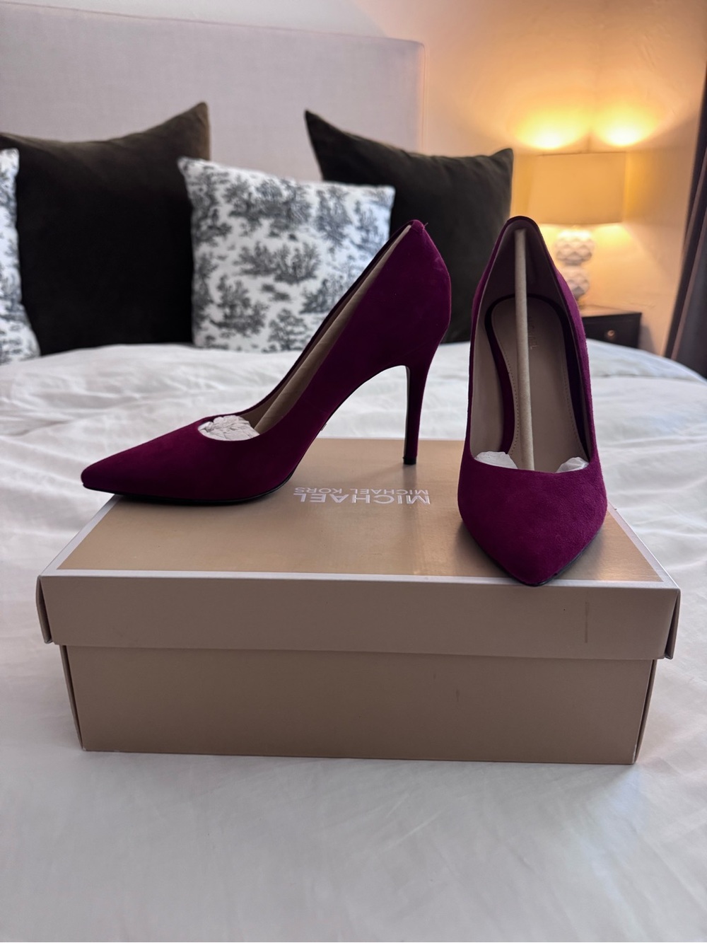 Michael Kors maroon Suede Pointed-Toe Stiletto Heels